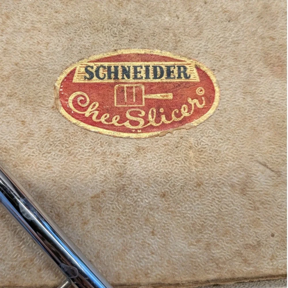 Vintage Schneider CheeSliceR Wire Cheese Slicer Green Marbled Handle w/ Box